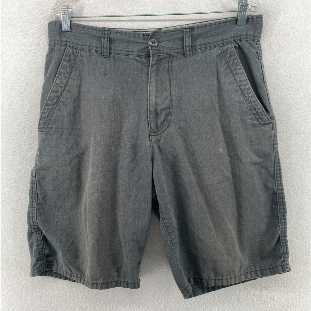 OCEAN PACIFIC Shorts Mens 32 Twill Chino Bermuda 10" Walking Cotton Blend Gray